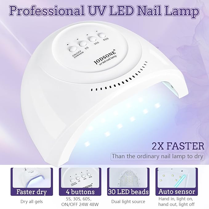 JODSONE 20 Colors Gel Nail Polish Kit with U V Light Base Top Matte Coat High Shine Vibrant Nail Gel Equipped with Manicure Tools-Velvo Beauty