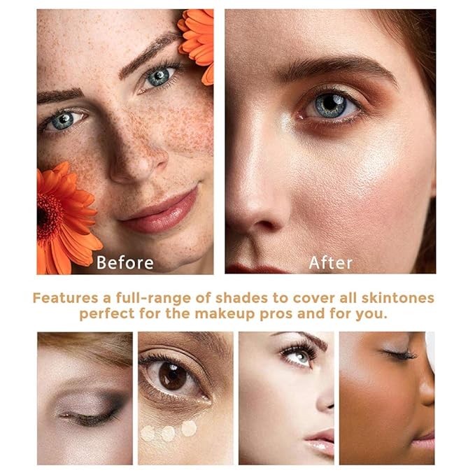 TLM Color Changing Foundation,Nude Makeup Color Changing Concealer,2Pack,All Day Flawless Moisturizing Oil Control Concealer Full Coverage Liquid Foundation Hides Lines-Velvo Beauty