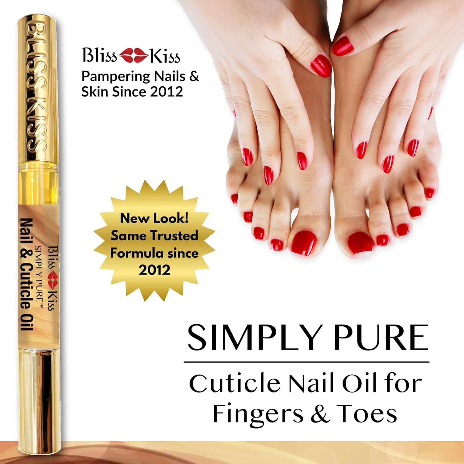 Bliss Kiss | 4 Vanilla Fragrance Nail Oil Cuticle Pens w/Vitamin E & Jojoba⏤Nail Strengthener Nail Growth Serum for Brittle Peeling Breaking Thin Nails-Velvo Beauty