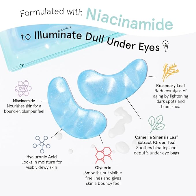 grace & stella Award Winning Under Eye Mask Reduce Dark Circles, Puffy Eyes, Undereye Bags, Wrinkles, Gel Under Eye Patches, Nurse Gifts, Vegan Cruelty-Free Self Care (6 Pairs, Blue)-Velvo Beauty