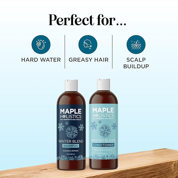 Sulfate Free Hard Water Shampoo and Conditioner - Hard Water Hair Treatments of Product and Minerals with Five Mint Essential Oils for Replenishing Hydration and Hair Shine - Paraben & Cruelty Free-Velvo Beauty