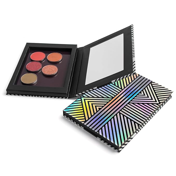 Makeup Magnetic Palette with Mirror and 20Pcs Metal Stickers, Empty Storage Palette for Eyeshadow Powder Highlighter-Velvo Beauty