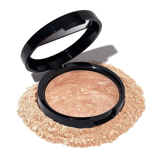 LAURA GELLER NEW YORK Award-Winning Baked Balance-n-Brighten Color Correcting Powder Foundation - Light - Buildable Light to Medium Coverage - Demi-Matte Natural Finish-Velvo Beauty