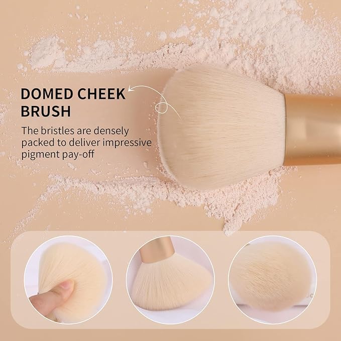DUcare Powder Brush - Fluffy Large Makeup Brush With Soft Synthetic Bristles For Quick Makeup Setting and Blush for Flawless Application-Velvo Beauty