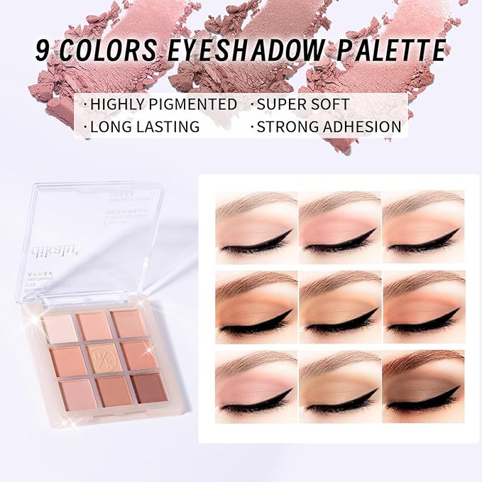 Makeup Set Kit for Women Girls Teens, Makeup Present Set, Includes 9 Color Eyeshadow, Counter Stick, Foundation, Eyebrow Pencil, Eyeliner, Mascara, Lip Gloss, 5Pcs Brushes, Sponge-Velvo Beauty