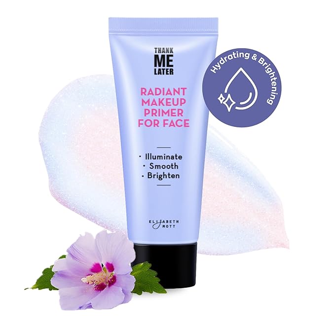 Elizabeth Mott Thank Me Later Radiant Face Primer - Illuminating & Hydrating Makeup Base with Niacinamide for Dewy Skin - Long-Lasting, Oil-Free Formula, Lightweight & Cruelty-Free, 30g-Velvo Beauty