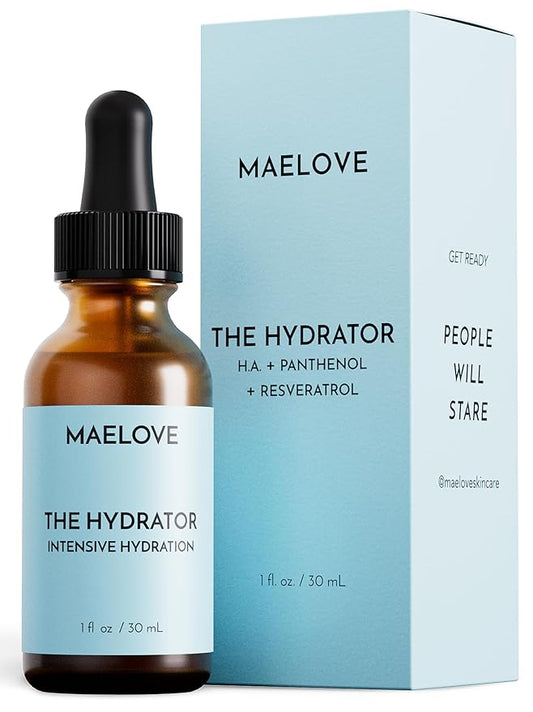 MAELOVE Hydrator Hyaluronic Acid B5 Serum with Resveratrol for Instantly Dewy Glow, Fills Fine Lines, Lightweight and Non Greasy, 1.0 fl oz-Velvo Beauty
