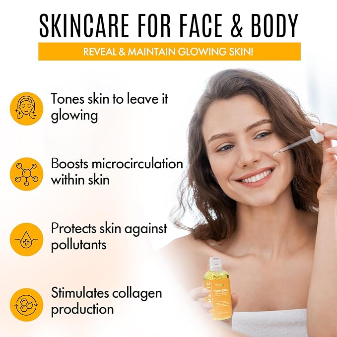 Turmeric Skincare Set - Turmeric Skin Care Products Brightening & Acne - Turmeric Skin Care Kit, Turmeric Skin Care Set - Turmeric Cleanser, Body Scrub, Face Cream & Facial Serum-Velvo Beauty