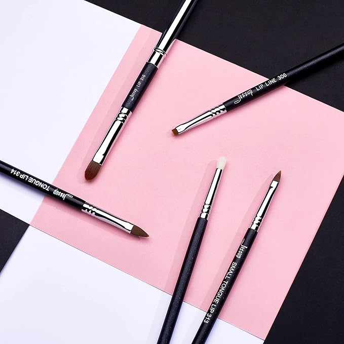Jessup Lip Brush Set, Professional Lip Makeup Brushes for Lipstick Streak-Free Contour Define and Accentuate, Premium Synthetic Hair, 5pcs T325-Velvo Beauty