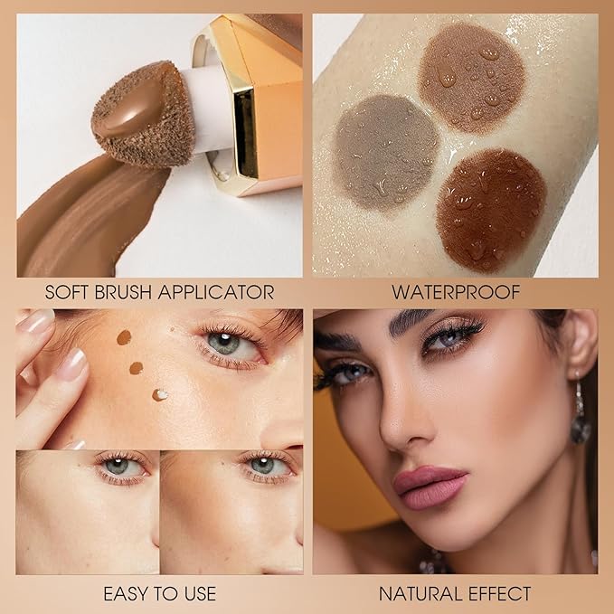 Liquid Contour Stick Makeup - Cream Face Contour Wand with Cushion Applicator, Natural Matte Long Lasting Creamy Bronzer Contour, Lightweight Silky Blendable (#02 SOFT TAN)-Velvo Beauty