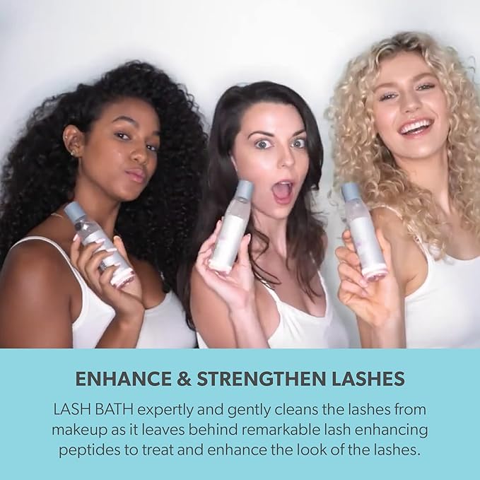 Serious Skincare Lash Bath & Conditioner - Double Action Eye Makeup Remover - Oil Free - Enhancing Peptides Promotes Eyelash Growth - Clover Flower - Effortlessly Removes Waterproof Mascara - 4 oz.-Velvo Beauty
