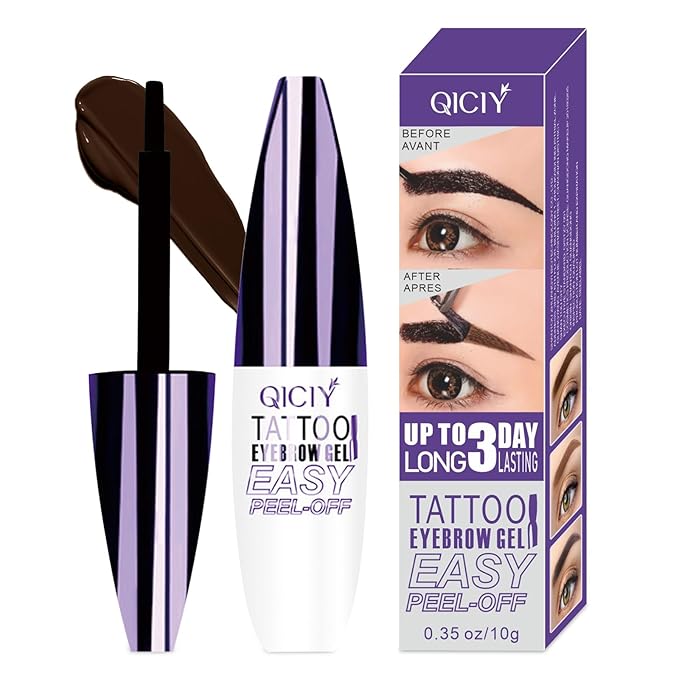 2025 New Tattoo Eyebrow Gel Easy Peel Off for Women, Upgrade Eyebrow Tattoo Peel Off, Transfer-proof Eyebrow Gels Waterproof for All Skin Types (Dark brown)-Velvo Beauty