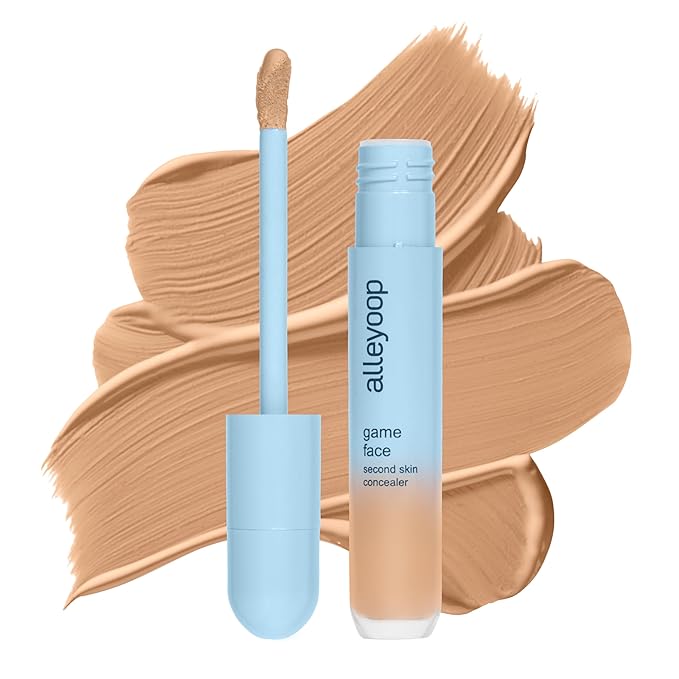 Alleyoop Game Face Concealer Makeup, Lightweight to Medium Buildable Coverage Under Eye Concealer, For Blemishes, Crease-proof and Hydrating with Aloe Stem Cell, Smooth Second Skin Finish - MVP-Velvo Beauty