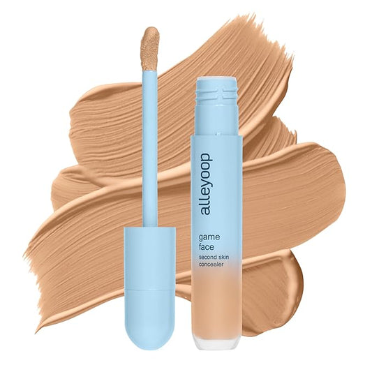 Alleyoop Game Face Concealer Makeup, Lightweight to Medium Buildable Coverage Under Eye Concealer, For Blemishes, Crease-proof and Hydrating with Aloe Stem Cell, Smooth Second Skin Finish - MVP-Velvo Beauty