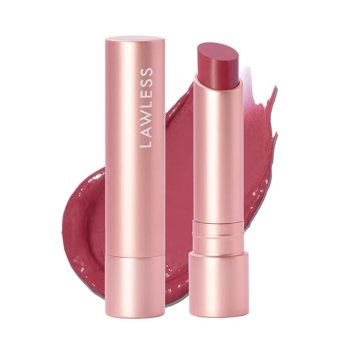 LAWLESS Forget the Filler Lip Plumping Line Smoothing Tinted Balm, Lover, Pink, 0.1 Ounce / 2.9 g-Velvo Beauty