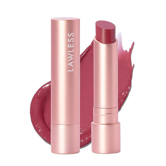 LAWLESS Forget the Filler Lip Plumping Line Smoothing Tinted Balm, Lover, Pink, 0.1 Ounce / 2.9 g-Velvo Beauty