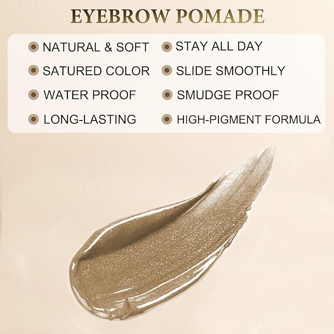 Eyebrow Pomade - Waterproof Brow Pomade for Long-lasting Results,Smudge Proof and Sweat Resistant Formula,Natural Eyebrow Makeup for All Skin Types and Tones - Dark Blonde-Velvo Beauty