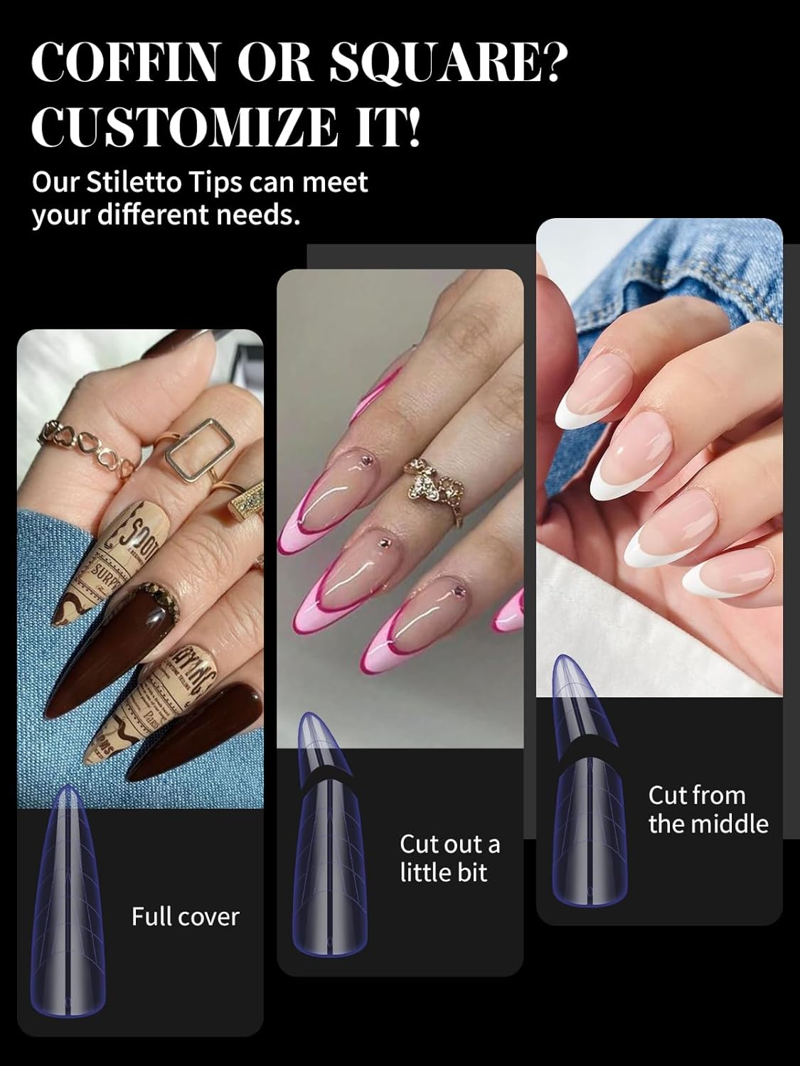 EBANKU Dual Forms for Poly Nail Gel, 288PCS 12 Colors Dual Nail Forms Extension Molds Stiletto Coffin Square Acrylic Nail Tips 12 Shapes for Builder Gel Manicure Nail Art Design Salon DIY at Home-Velvo Beauty