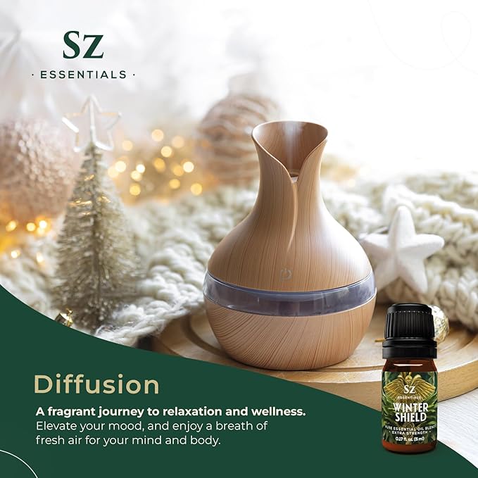 Winter Shield Essential Oil Blend for Diffuser and Humidifier - Extra Strength Protective Seasonal Defense - 100% Pure, Natural & Undiluted - Therapeutic Grade & Vegan - 0.17 oz (5ml)-Velvo Beauty