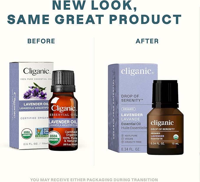 Cliganic Organic Lavender Essential Oil - 100% Pure Natural Undiluted, for Aromatherapy Diffuser | Non-GMO Verified (Packaging May Vary)-Velvo Beauty