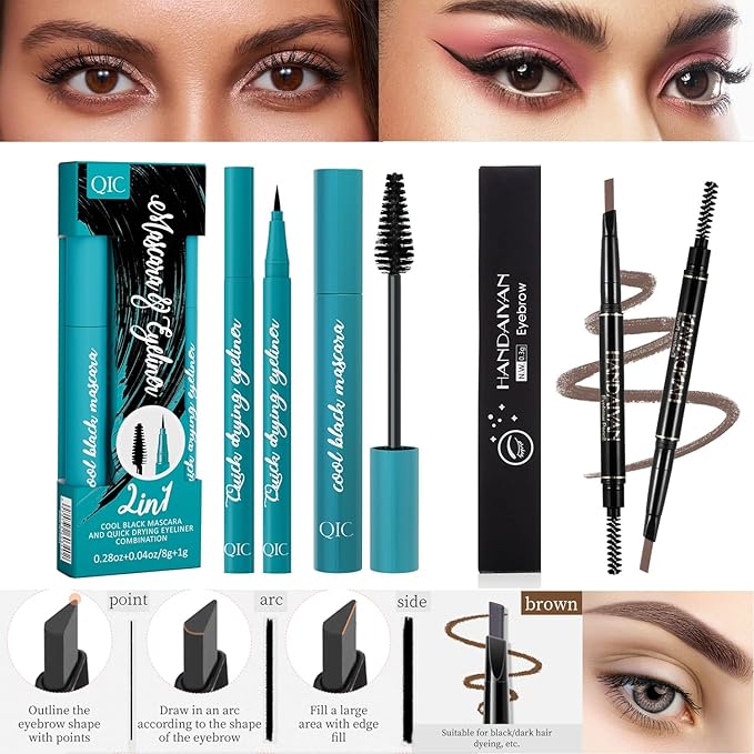 All In One Makeup Kit Full Kit, 3 Pcs Cream Contour Sticks,12 Colors Eyeshadow Palette,Full Coverage Foundation, 6 Colors Lipstick Set, Waterproof Eyeliner and Mascara(104# Buff Beige)-Velvo Beauty