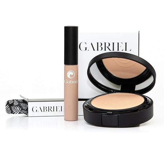 Gabriel Toolkit Concealer + Foundation | Organic, Clean Beauty Set + Cosmetic Travel Bag (Medium Beige SET, 1)-Velvo Beauty
