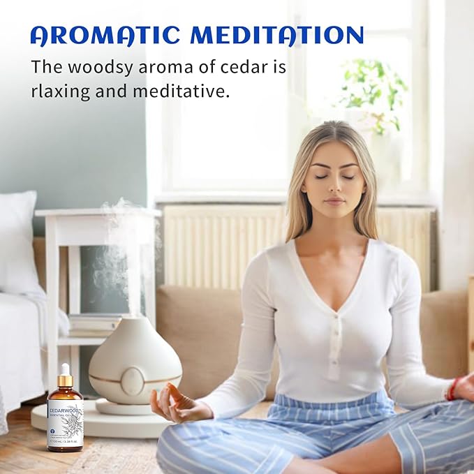 HIQILI Cedarwood Essential Oil (3.38 Fl Oz), 100% Natural Therapeutic Grade, Premium Glass Dropper, for Hair & Skin Care, Soap Making, Add to Diffusers, Sprays-Velvo Beauty