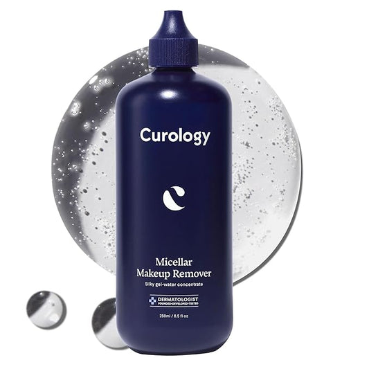 Curology Micellar Water Makeup Remover, Cleansing Gel Water Concentrate, Waterproof Eye and Face Make Up Removal, 8.5 fl oz-Velvo Beauty