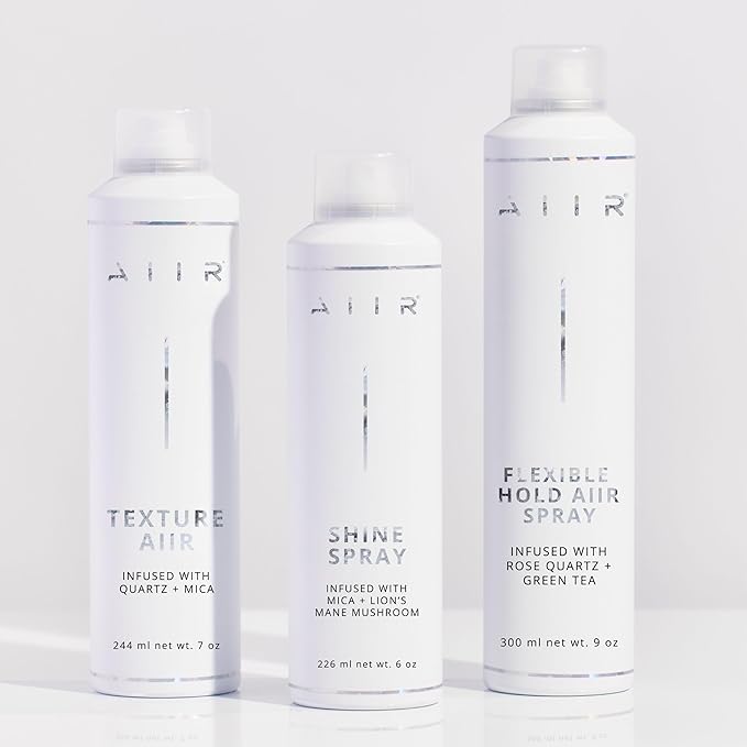 AIIR Shine Spray -Smoothing Spray for Glossy Sleek Hair, Humidity and Frizz Shield Spray, Gloss Spray, Lightweight Spray Coats and Protects Hair, Enhance Shine & Color with Reflect, 6 oz-Velvo Beauty