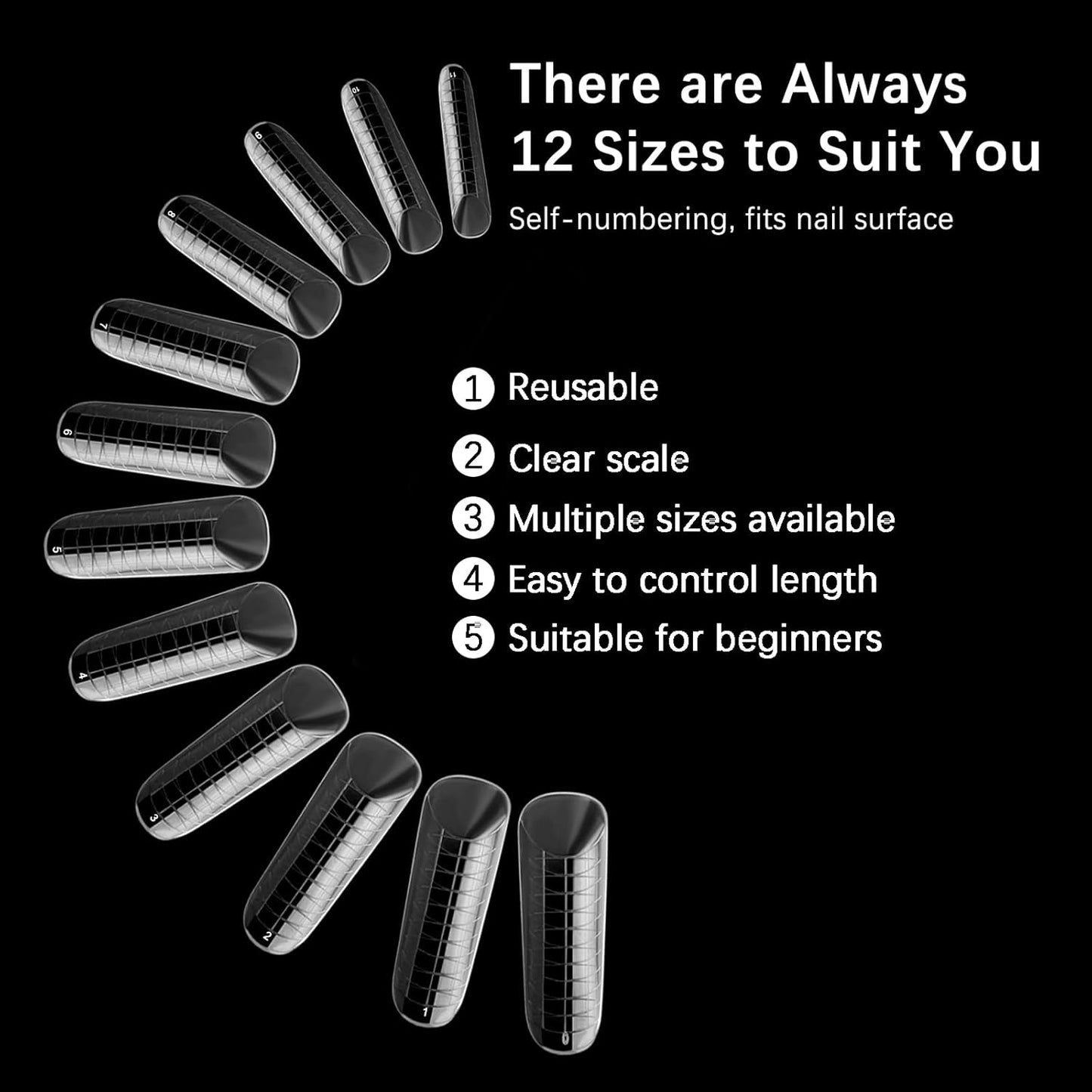 120 Pcs Poly Extension Gel Dual Nail Forms Nail Molds With Scale Builder Coffin Nail for Gel Manicure Nail Art Design Salon DIY at Home (Long Dual Nail Forms Set)-Velvo Beauty