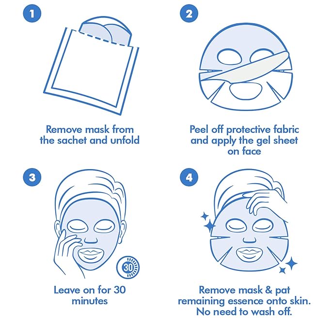 Ebanel 5 Pack Hydrogel Collagen Face Mask with Hyaluronic Acid, Vitamin C, Peptide, Aloe, Instant Brightening Hydrating Face Masks Skincare Korean Sheet Mask, Skin Firming, Lifting Anti Aging Masks-Velvo Beauty