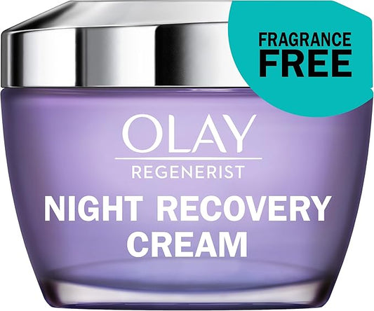 Olay Face Moisturizer, Anti-Aging Night Cream for Women - Fragrance-Free Skin Care, Instant Hydration, Anti-Wrinkle, Reduces Fine Lines, Exfoliates, Smooths Texture - Niacinamide, Amino Pepitde, 1.7Oz-Velvo Beauty