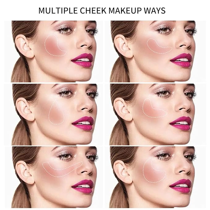 Boobeen Powder Blush Matte Blush, Highly Pigmented Beauty Cream Blush Palette for Create A Natural Cheek Flushed Look, Rich Colors-Velvo Beauty