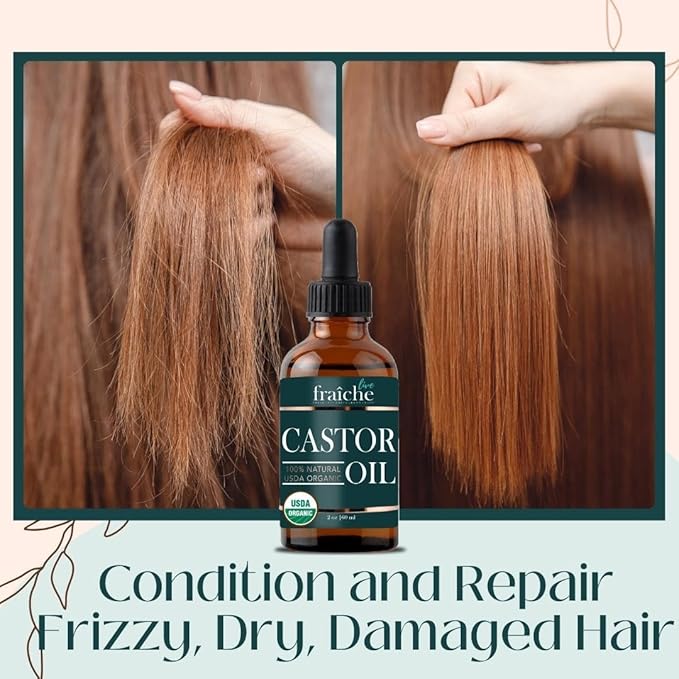 Organic Castor Oil Lash Serum for Hair Growth, 100% Pure Eyebrow Eyelash Growth Serum, Cold Pressed Hexane Free (2oz Glass Bottle + FILLED Mascara Tube)-Velvo Beauty