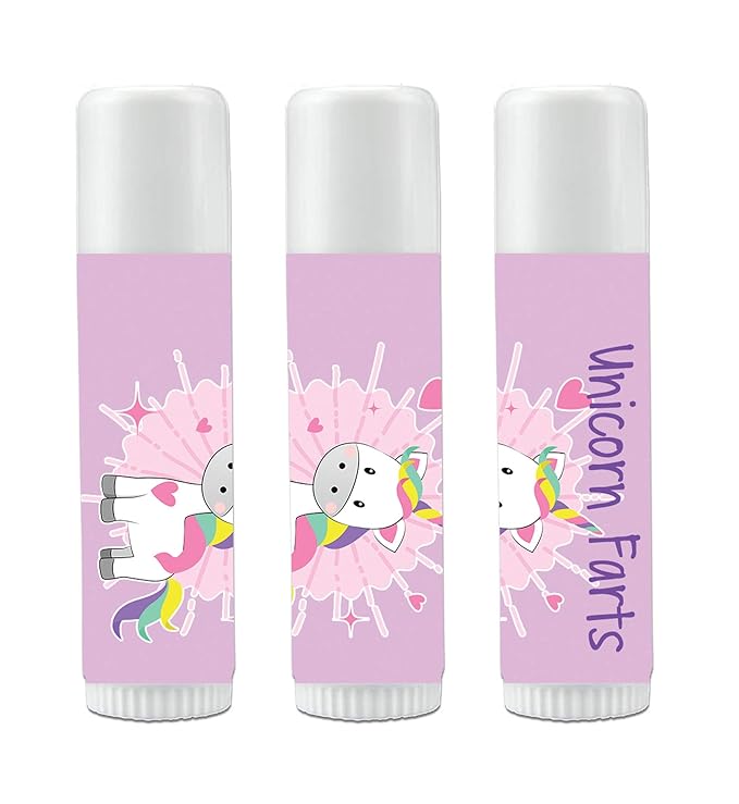 12 Unicorn Farts Lip Balm Favors - Unicorn Theme Lip Balms - Unicorn Party Favors - Girls Party Favors - Unicorn Farts Favors-Velvo Beauty