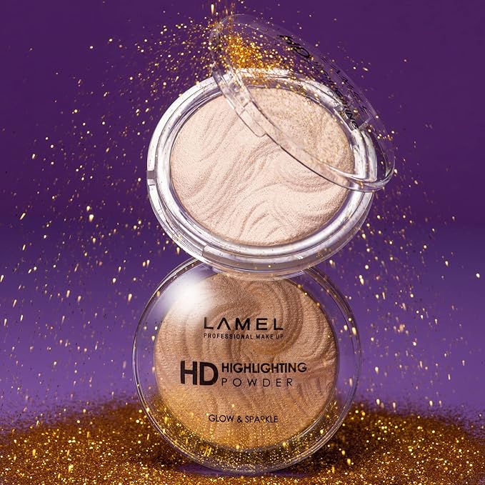 LAMEL HD Highlighting Face Powder - Natural Glow and Luminous Finish, Baked Blendable Pigmented Formula - Long-lasting & Fade-Resistant Wear, 402 12g/0.42 oz-Velvo Beauty