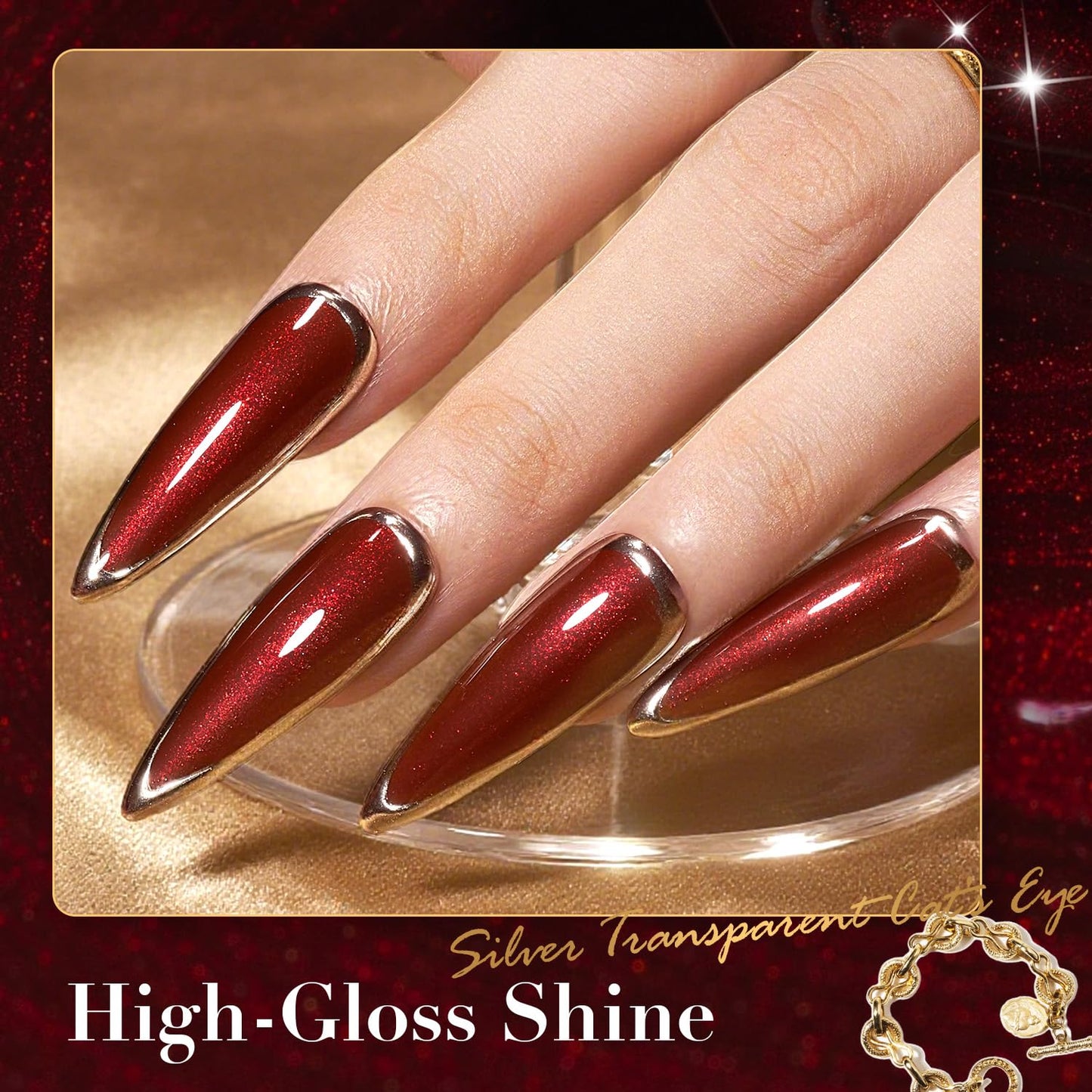 AZUREBEAUTY Red Burgundy Glitter Nail Polish, Quick Dry Ruby Fall Winter Natural Shine Nail Lacquer Salon-Quality for Women Girl Gifts-Velvo Beauty