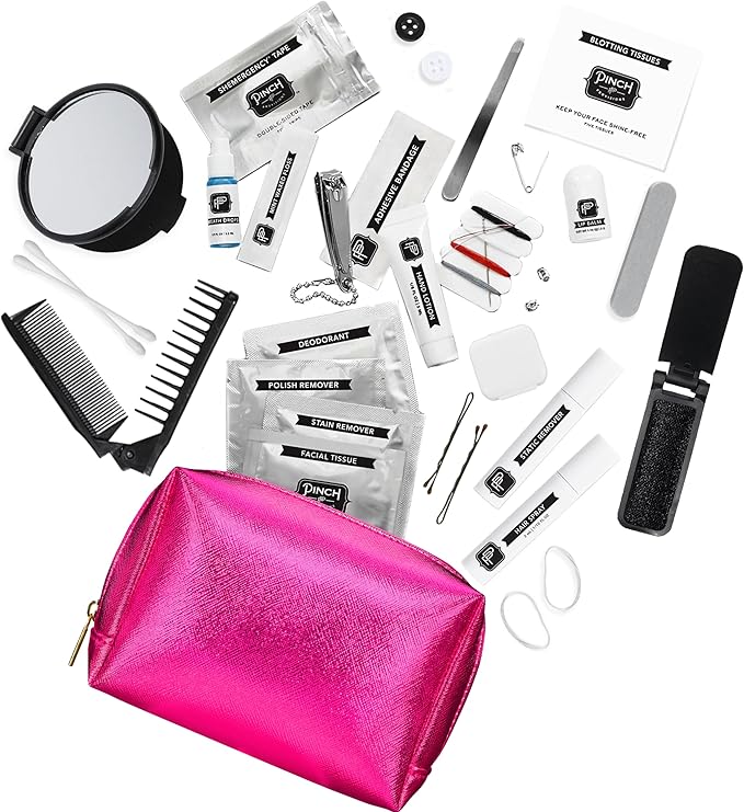 Pinch Provisions Shemergency Kit for Her, 40 Emergency Essential Items, Compact, Multi-Functional Pouch, Gift for Women, Birthday, Bachelorette Parties, and More!-Velvo Beauty