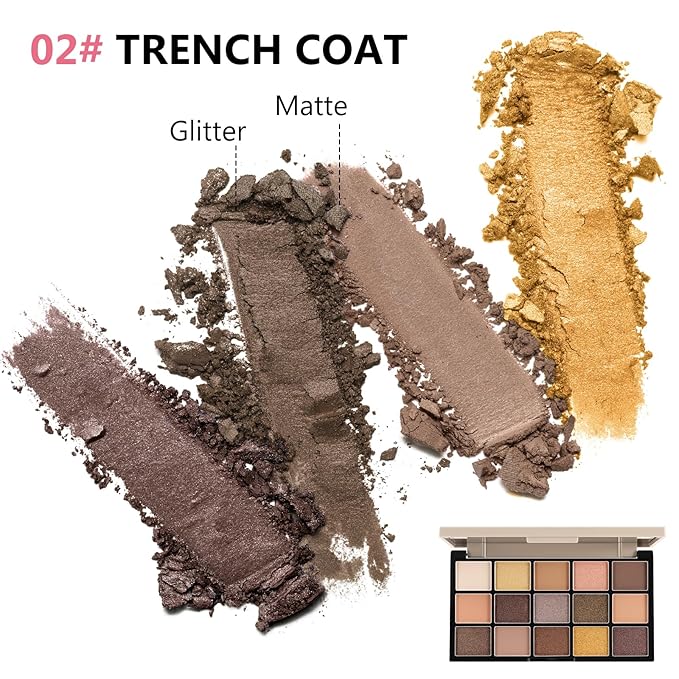 Boobeen 15 Colors Eyeshadow Palette, Highly Pigmented Matte and Shimmer Eye Shadow (with smudger), Soft Powder Eye Makeup Palette for Women and Girls, Create Flawless Glam Eye Looks-Velvo Beauty