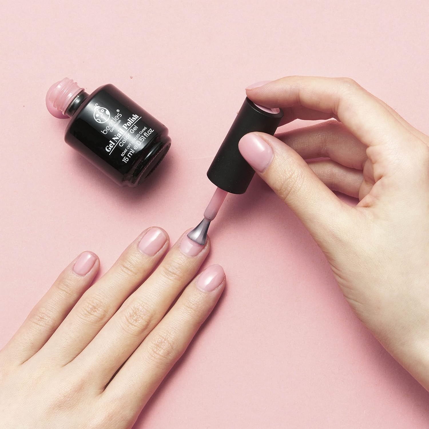 Beetles Gel Nail Polish 15ml Pink Gel Polish Nail Concealer Nude Pink Gel Polish Jelly Gel Nail Polish Skin Tones Soft Natural Pink Gel Polish Soak Off U V LED Nail Lamp Gel Polish-Velvo Beauty