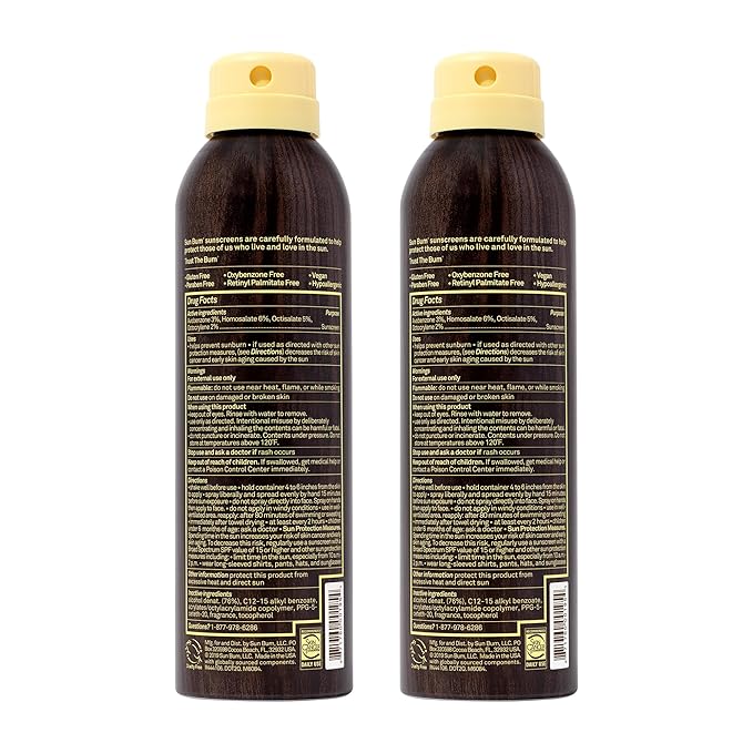 Sun Bum Original SPF 15 Sunscreen Body Spray | Broad Spectrum Moisturizing Sunblock with Vitamin E | Hawaii 104 Act Compliant (Octinoxate & Oxybenzone Free) | 2 Pack, 6 oz-Velvo Beauty