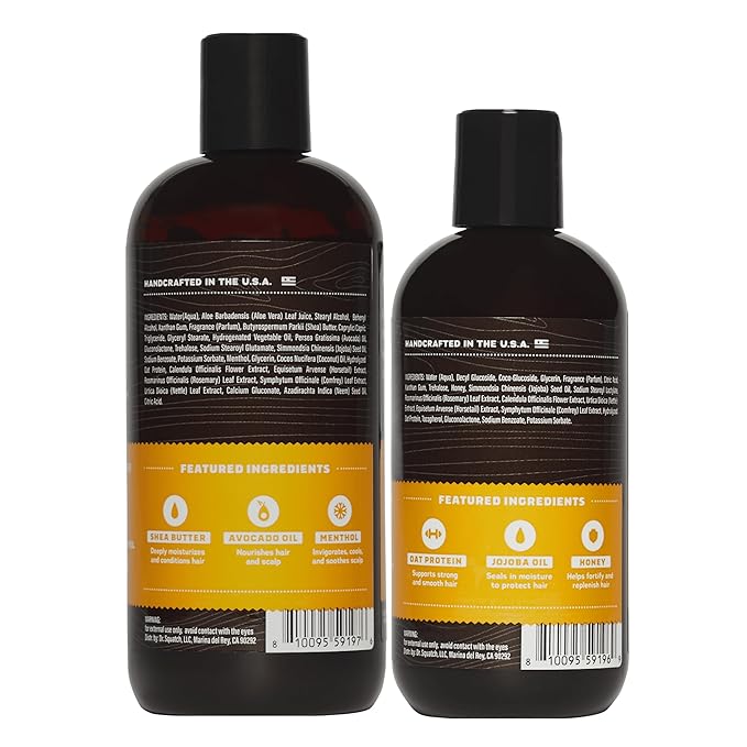 Dr. Squatch Natural Hair Bundle for Men - Healthy, Full Looking Hair - Summer Citrus Shampoo (8 fl oz), Summer Citrus Conditioner (11.5 fl oz)-Velvo Beauty