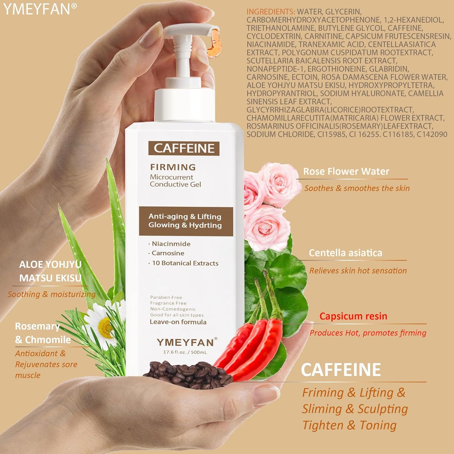 Hot Caffeine Conductive Gel for Body Sculpting Machine, Massage Gel for Body Slimming, Skin Firming & Lifting, Tighten Arms, Tummy, Butt, Thighs for Women and Men, with Capsicum Resin Help Fat Burning-Velvo Beauty