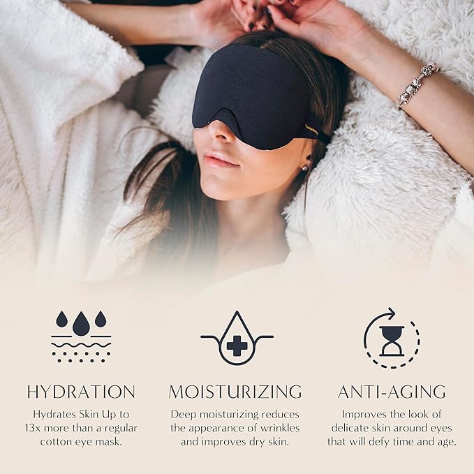 SOMÉ Collagen Eye Mask for Sleeping, Luxurious Adjustable Sleep Mask for Women with Puffy Eyes, Dark Circles & Wrinkles, Collagen Infused Sleeping Mask for Wearable Hydration and Anti-Aging-Velvo Beauty