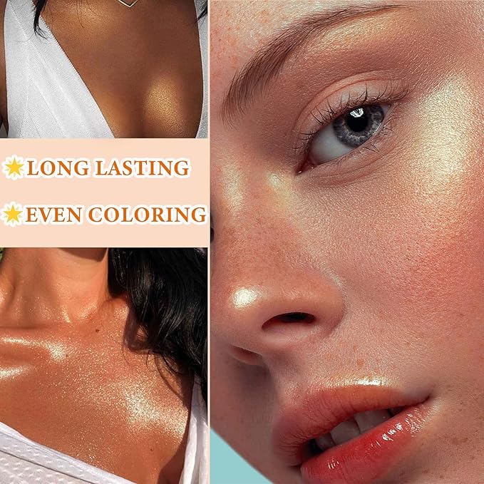 Body Luminizer Liquid Illuminator, Bronze Gold, Skin Foundation Concealer, All Skin Types-Velvo Beauty