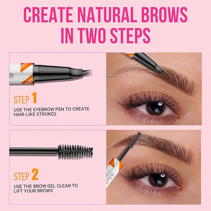 iMethod Curved Eyebrow Pen and Brow Gel Clear - Eyebrow Pencils for Women with Natural Hair Like Strokes, Eyebrow Makeup for All-Day Defined, Waterproof, Smudge-proof, Blonde-Velvo Beauty