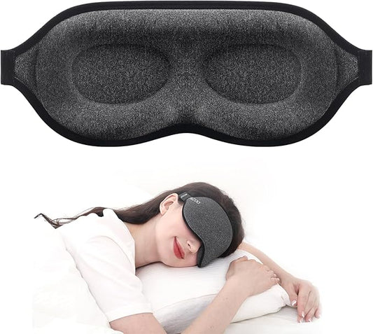 MZOO Luxury Sleep Mask for Back, Side Sleeper, Complete Light Blocking Sleeping Eye Mask Night Blindfold, 3D Zero Pressure & Spacious for Lash Extensions, Breathable Soft Eye Cover Flight Nap Travel-Velvo Beauty