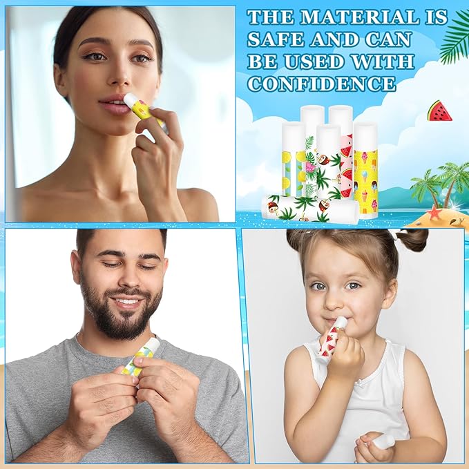 50 Pcs Summer Lip Balm Bulk Moisturizing Lip Balm Jasmine Flavor Lip Balms Cream Tropical Hawaiian Beach Luau Party Lip Care Product for Stocking Stuffers Beauty Gifts Women Men-Velvo Beauty