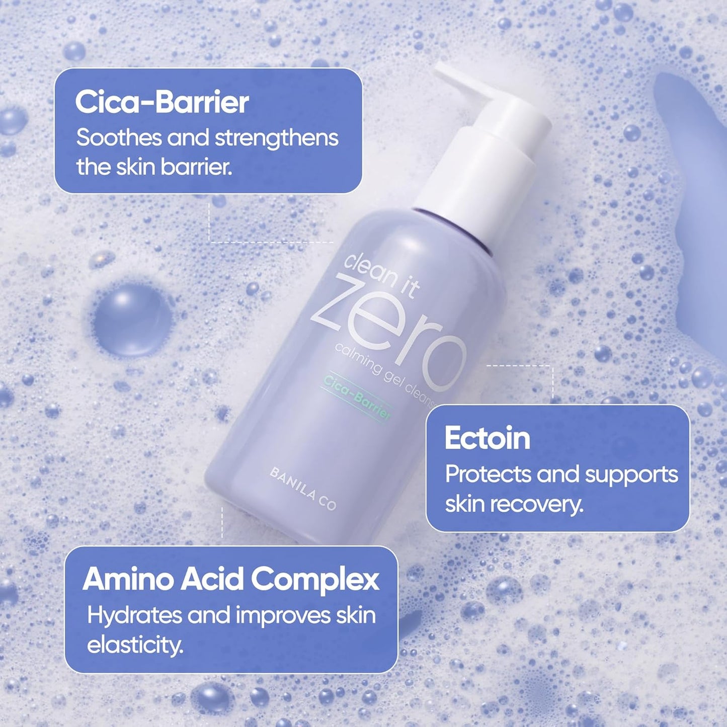 BANILA CO Clean It Zero Calming Gel Cleanser | Cica & Amino Acid Complex for Gentle Hydration | Vegan & Hypoallergenic | Korean Facial Cleanser for Sensitive Skin (200ml / 6.76 fl oz)-Velvo Beauty