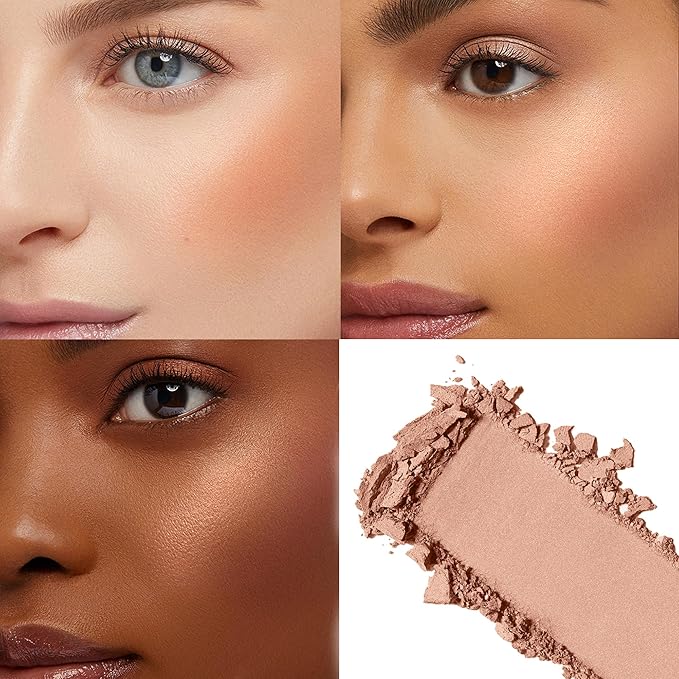 FV Long Lasting Powder Blush - Lightweight, Smooth & Blendable Cheek Makeup, High Buildable Color, Transfer-Resistant Shimmer Finish (Nude Shimmer, 0.17 OZ)-Velvo Beauty